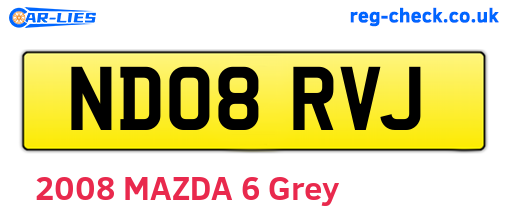ND08RVJ are the vehicle registration plates.