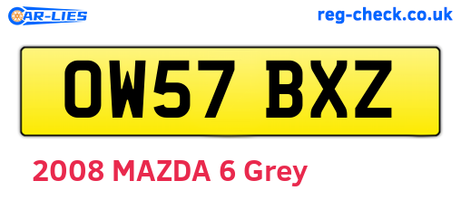 OW57BXZ are the vehicle registration plates.