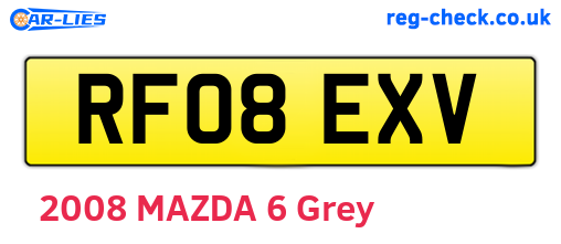 RF08EXV are the vehicle registration plates.