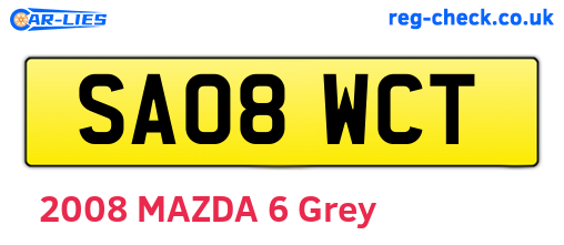 SA08WCT are the vehicle registration plates.