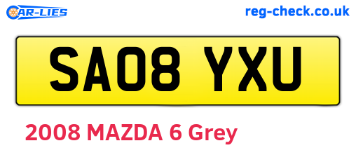 SA08YXU are the vehicle registration plates.