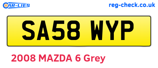 SA58WYP are the vehicle registration plates.