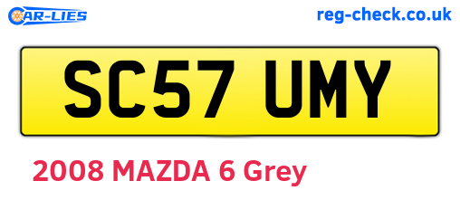 SC57UMY are the vehicle registration plates.