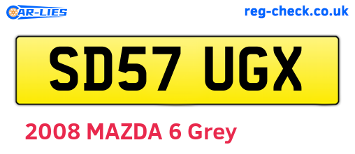 SD57UGX are the vehicle registration plates.