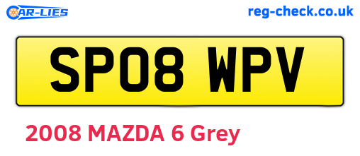 SP08WPV are the vehicle registration plates.