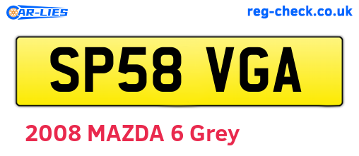 SP58VGA are the vehicle registration plates.