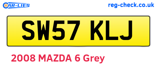 SW57KLJ are the vehicle registration plates.
