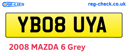 YB08UYA are the vehicle registration plates.