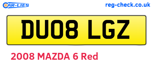 DU08LGZ are the vehicle registration plates.