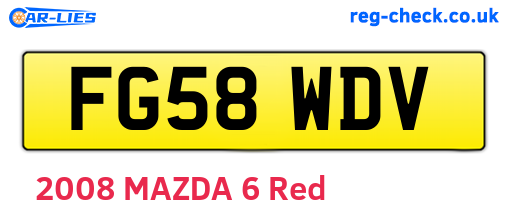 FG58WDV are the vehicle registration plates.
