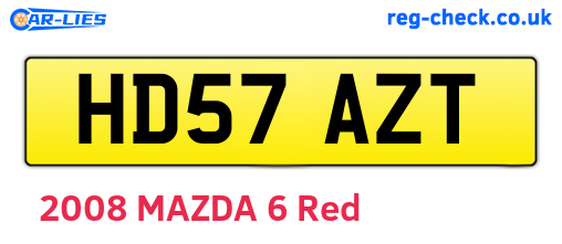 HD57AZT are the vehicle registration plates.