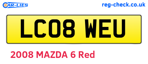 LC08WEU are the vehicle registration plates.