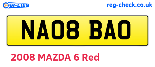 NA08BAO are the vehicle registration plates.