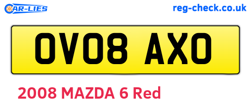 OV08AXO are the vehicle registration plates.