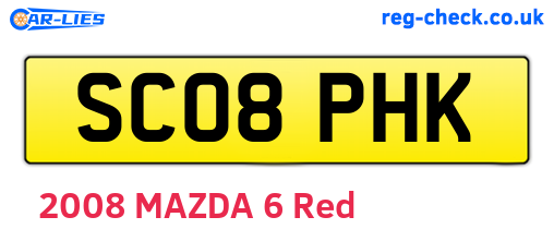 SC08PHK are the vehicle registration plates.
