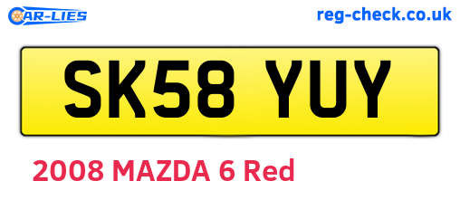 SK58YUY are the vehicle registration plates.