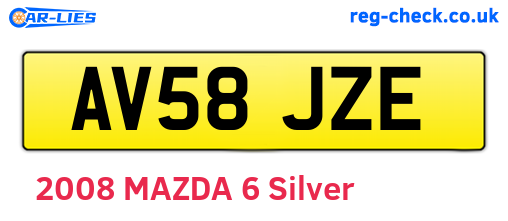 AV58JZE are the vehicle registration plates.