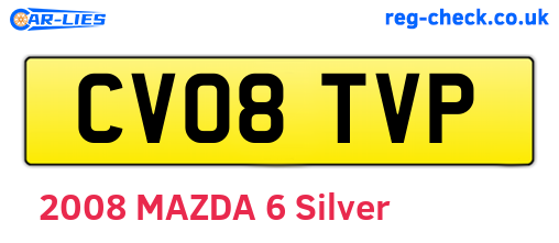 CV08TVP are the vehicle registration plates.