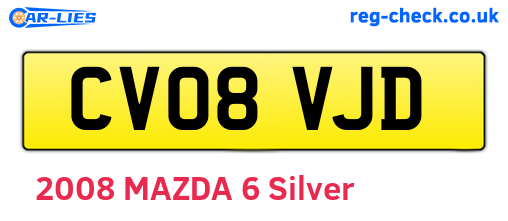 CV08VJD are the vehicle registration plates.