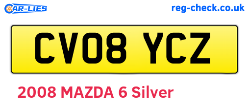 CV08YCZ are the vehicle registration plates.