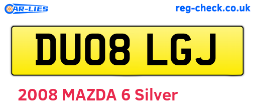 DU08LGJ are the vehicle registration plates.