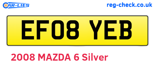 EF08YEB are the vehicle registration plates.