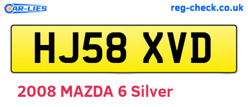 HJ58XVD are the vehicle registration plates.