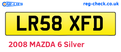 LR58XFD are the vehicle registration plates.