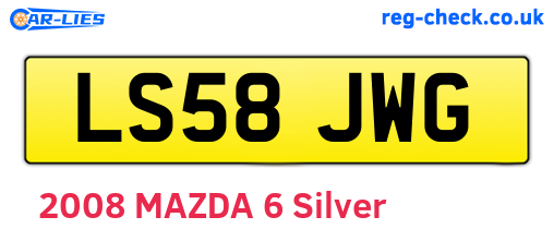 LS58JWG are the vehicle registration plates.