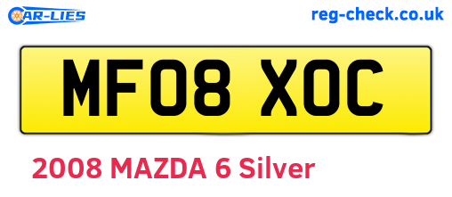 MF08XOC are the vehicle registration plates.