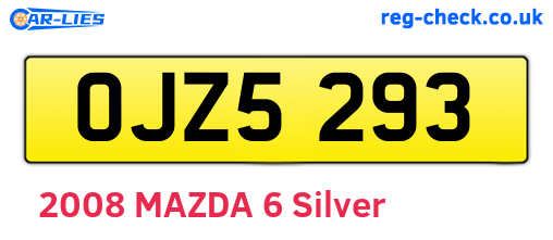 OJZ5293 are the vehicle registration plates.