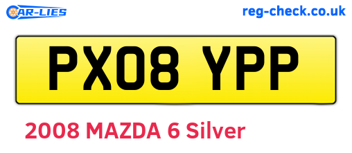 PX08YPP are the vehicle registration plates.