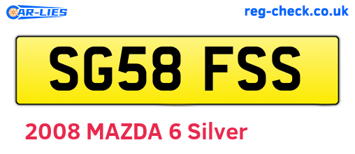 SG58FSS are the vehicle registration plates.