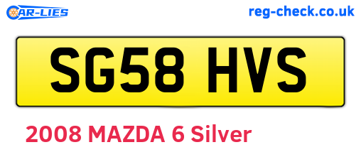 SG58HVS are the vehicle registration plates.