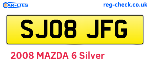 SJ08JFG are the vehicle registration plates.