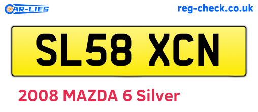 SL58XCN are the vehicle registration plates.
