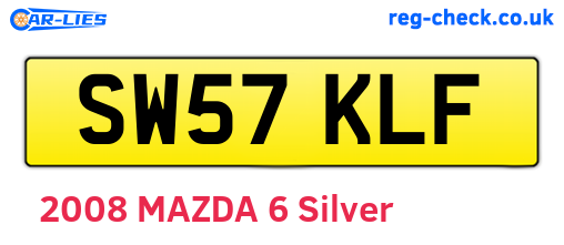 SW57KLF are the vehicle registration plates.