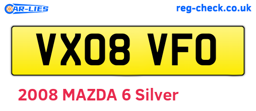 VX08VFO are the vehicle registration plates.