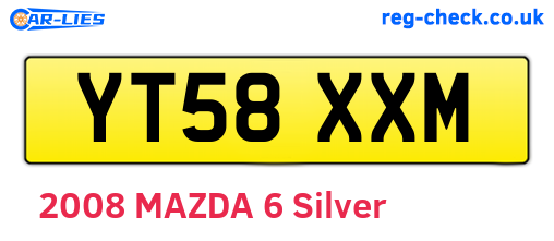 YT58XXM are the vehicle registration plates.