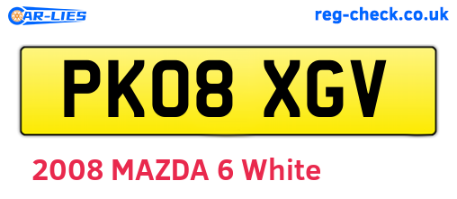 PK08XGV are the vehicle registration plates.