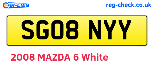 SG08NYY are the vehicle registration plates.