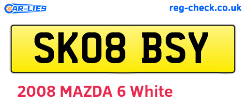 SK08BSY are the vehicle registration plates.