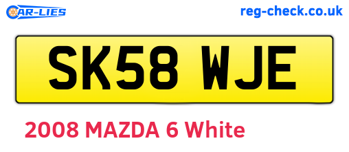 SK58WJE are the vehicle registration plates.