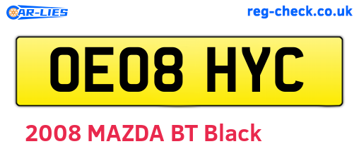 OE08HYC are the vehicle registration plates.