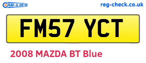 FM57YCT are the vehicle registration plates.