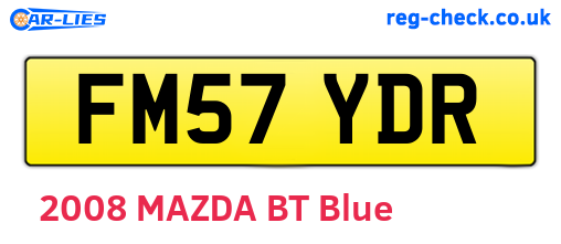 FM57YDR are the vehicle registration plates.