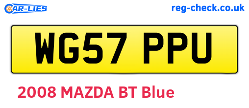 WG57PPU are the vehicle registration plates.