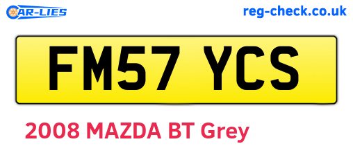 FM57YCS are the vehicle registration plates.