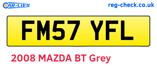 FM57YFL are the vehicle registration plates.
