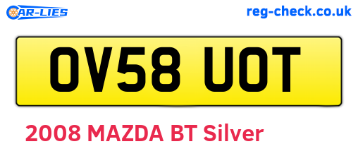 OV58UOT are the vehicle registration plates.